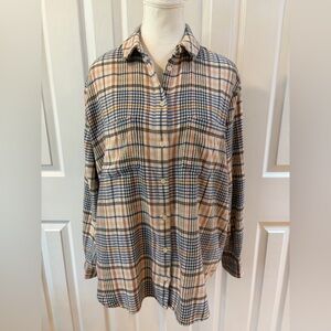 Madewell Multicolor Sunday Best Flannel in Belmont Plaid with Pockets Size S
